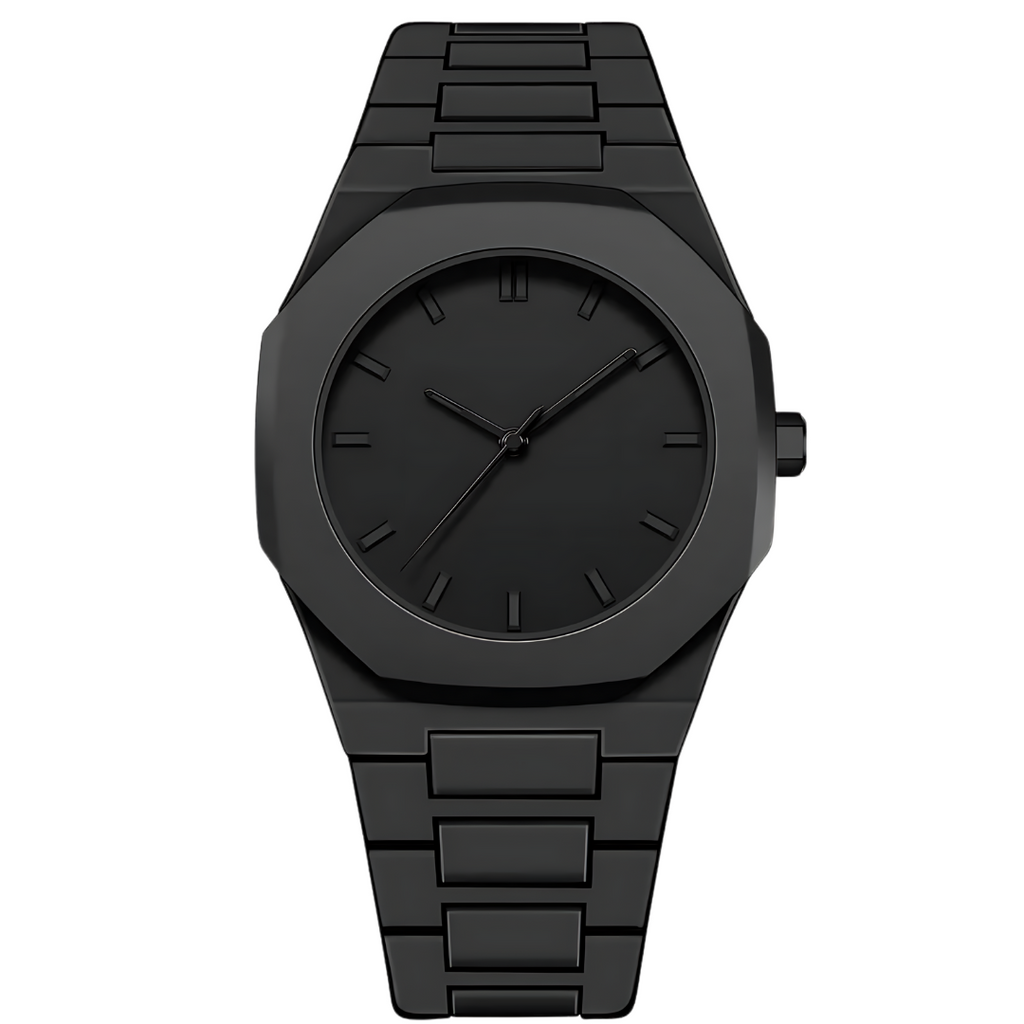 Phantom Black 41mm Stainless Steel Quartz Watch - Premium Design