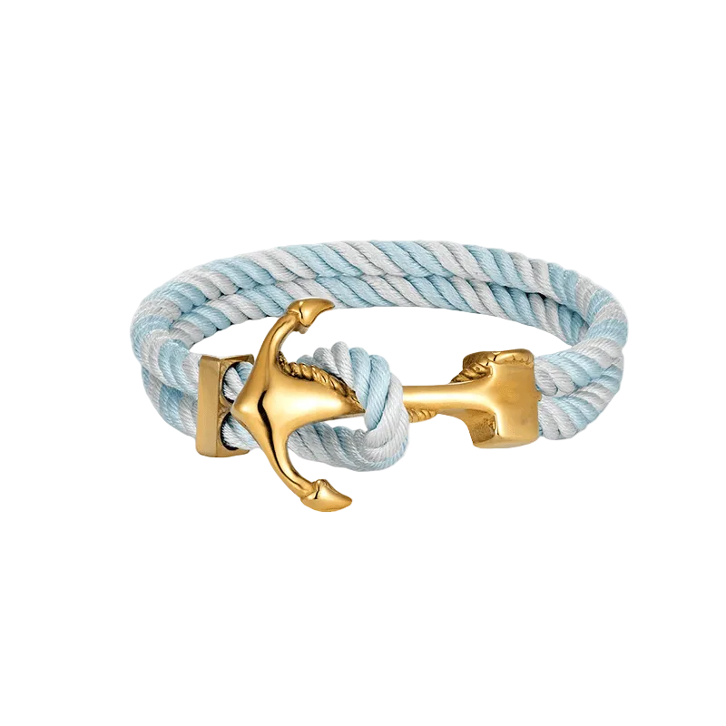 Anchor Rope Bracelet Stainless Steel Nautical Style