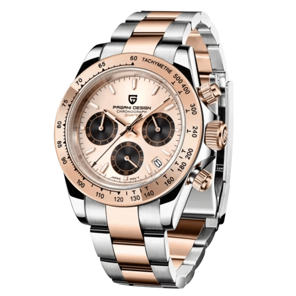 Pagani Design PD-1644 - 40mm Gold Daytona Chronograph Sapphire Crystal 100m