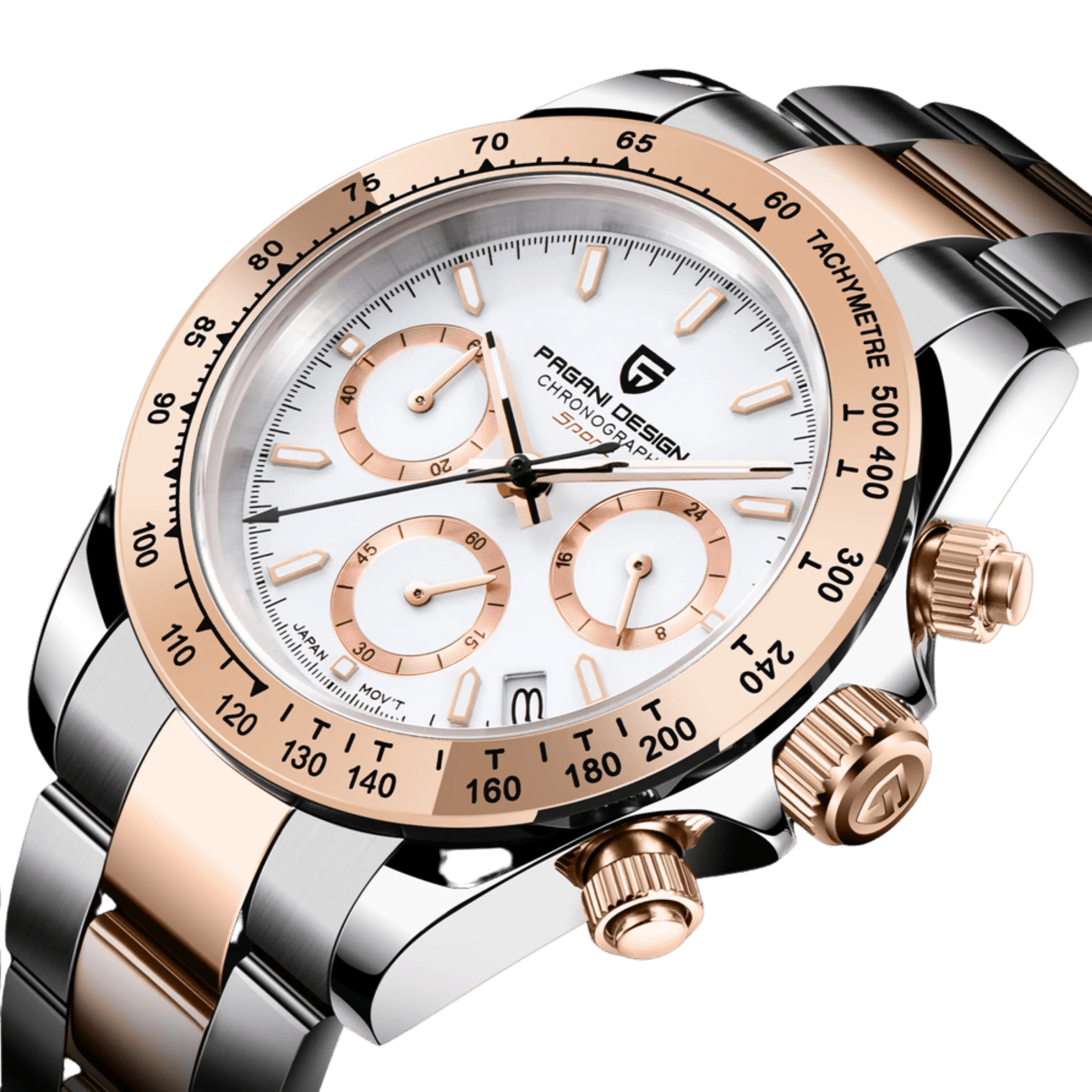 Pagani Design PD-1644 - 40mm Gold Daytona Chronograph Sapphire Crystal 100m