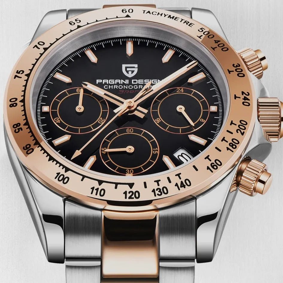 Pagani Design PD-1644 - 40mm Gold Daytona Chronograph Sapphire Crystal 100m