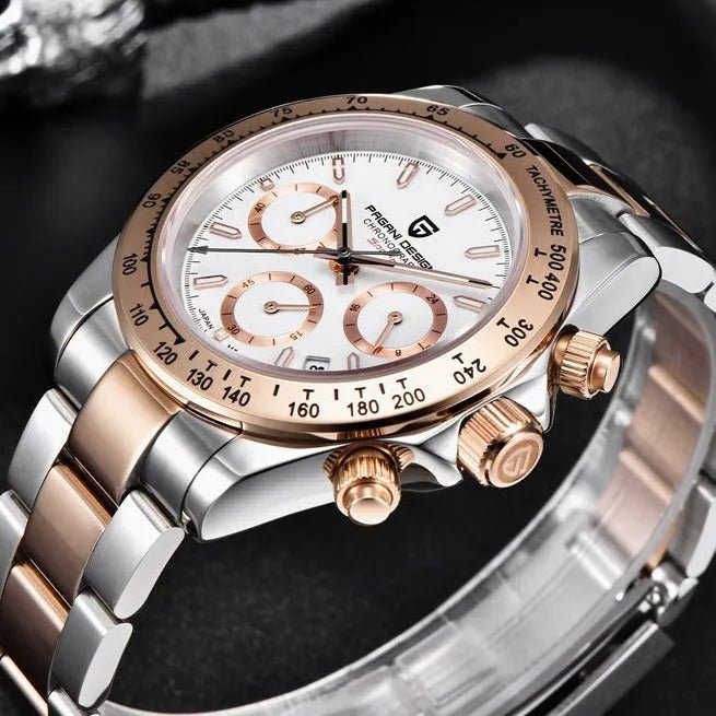 Pagani Design PD-1644 - 40mm Gold Daytona Chronograph Sapphire Crystal 100m