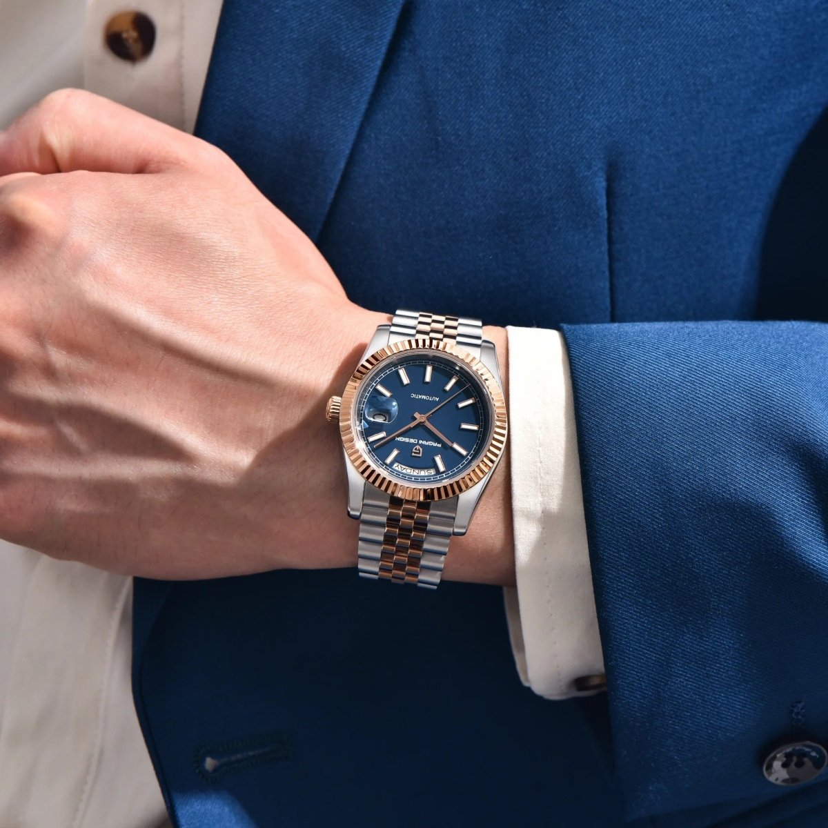 Pagani Design PD-1752 - 36mm Day-Date Automatic Watch Sapphire Crystal 100m