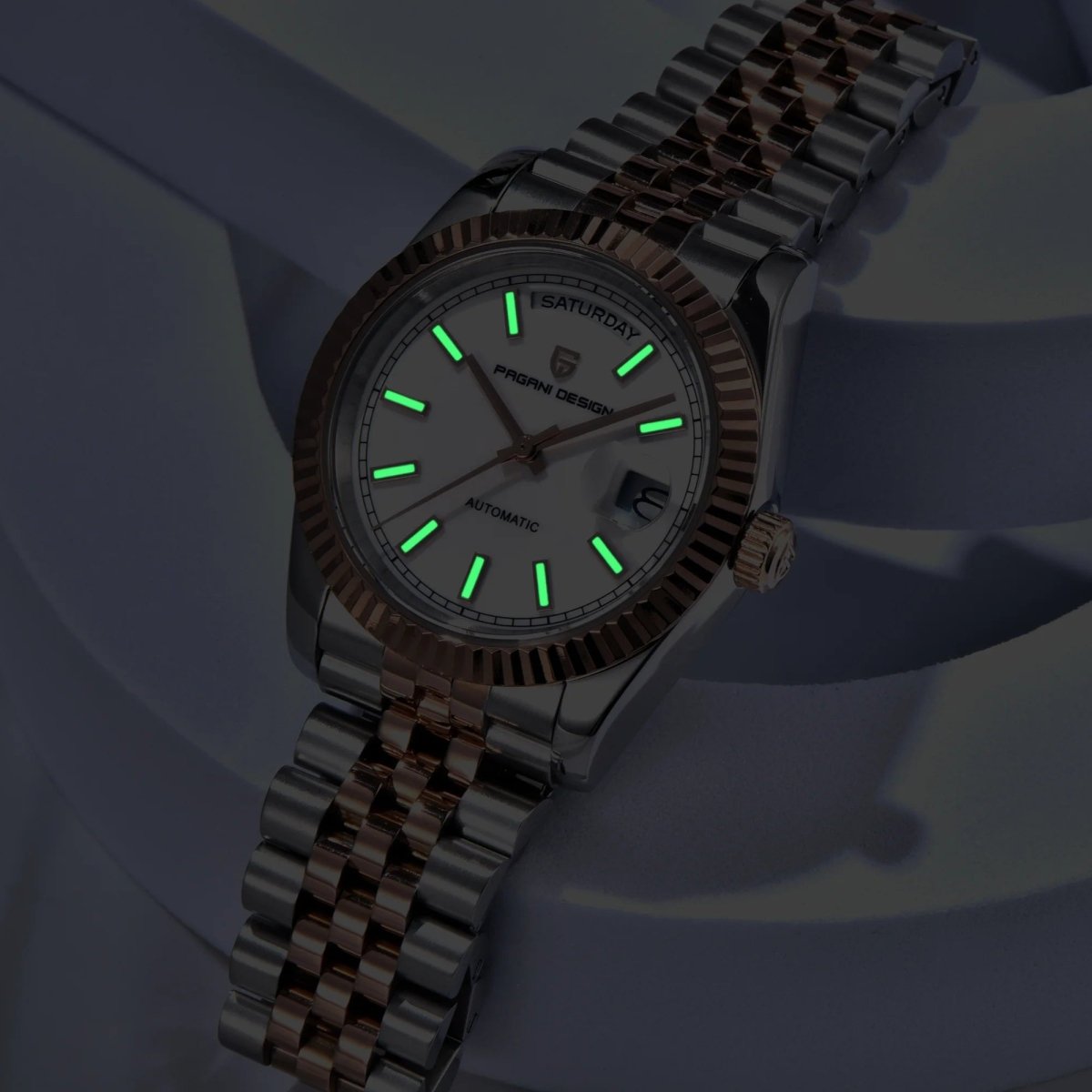 Pagani Design PD-1752 - 36mm Day-Date Automatic Watch Sapphire Crystal 100m