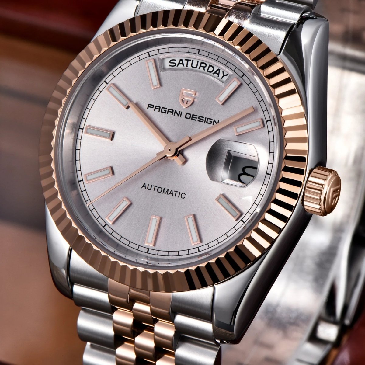 Pagani Design PD-1752 - 36mm Day-Date Automatic Watch Sapphire Crystal 100m