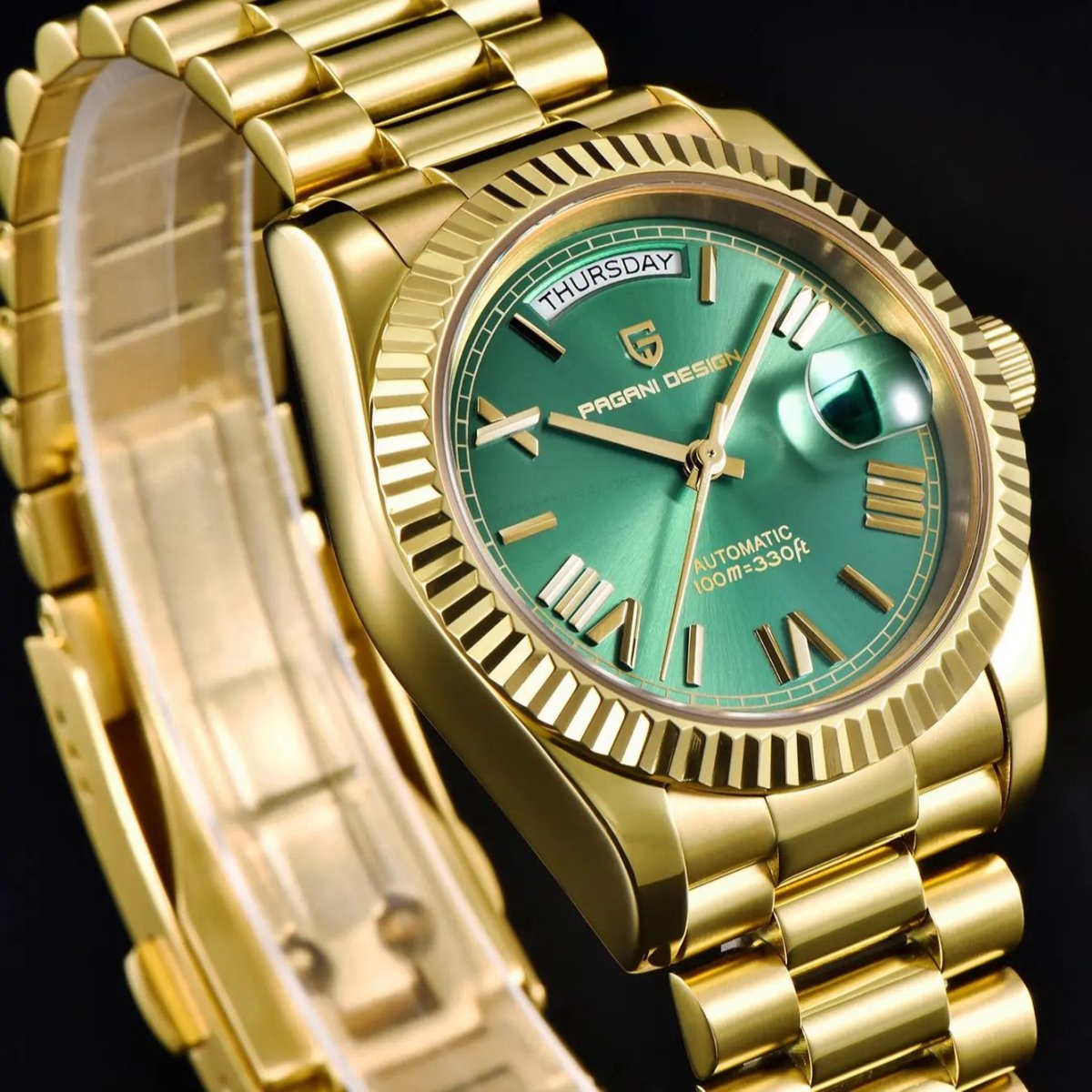 Pagani Design PD-1752 - 36mm Day-Date Automatic Watch Sapphire Crystal 100m