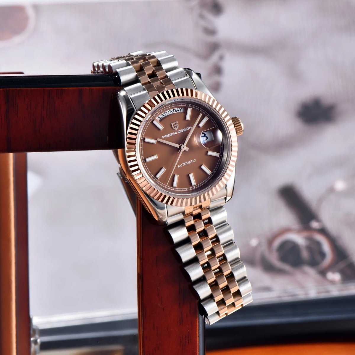 Pagani Design PD-1752 - 36mm Day-Date Automatic Watch Sapphire Crystal 100m